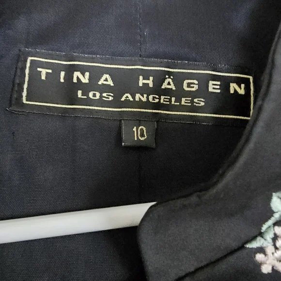 Tina Hägen Size 10 Floral Black Women's Blazer Jacket - Picture 3 of 8